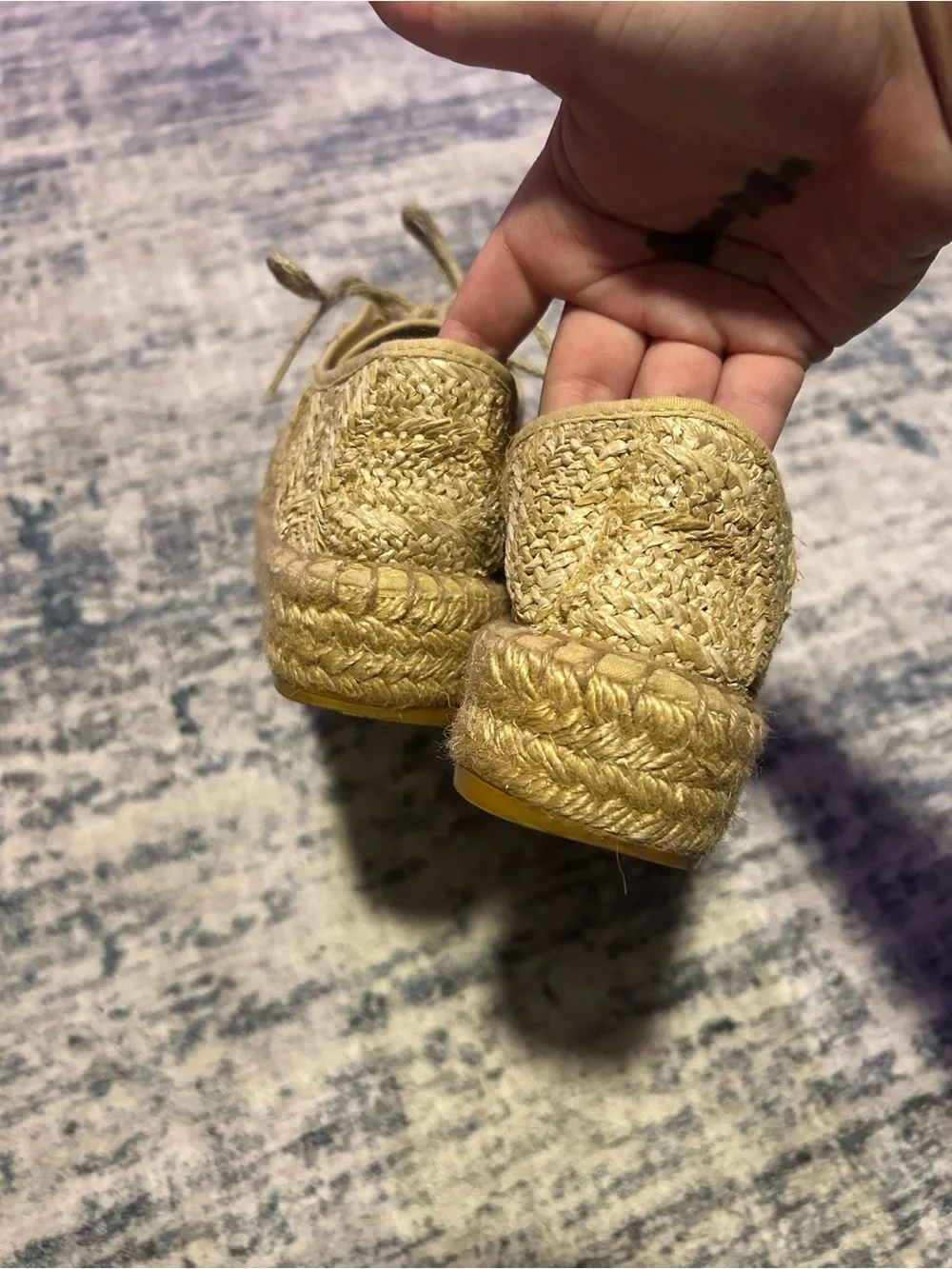 Jeffrey Campbell Woven Raffia Tan Espadrilles